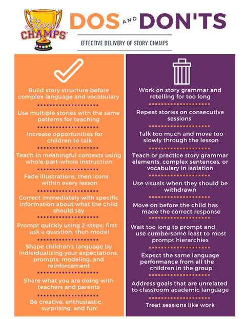 DOs and DON'Ts of Story Champs handout